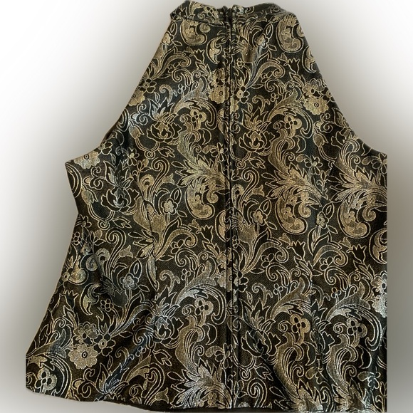 Silver & black Formal shiny halter, back zipper closure, size 14 MICHAELANGELO - Picture 4 of 6